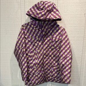 Sims Purple Checkered hooded winter ski Jacket size youth large